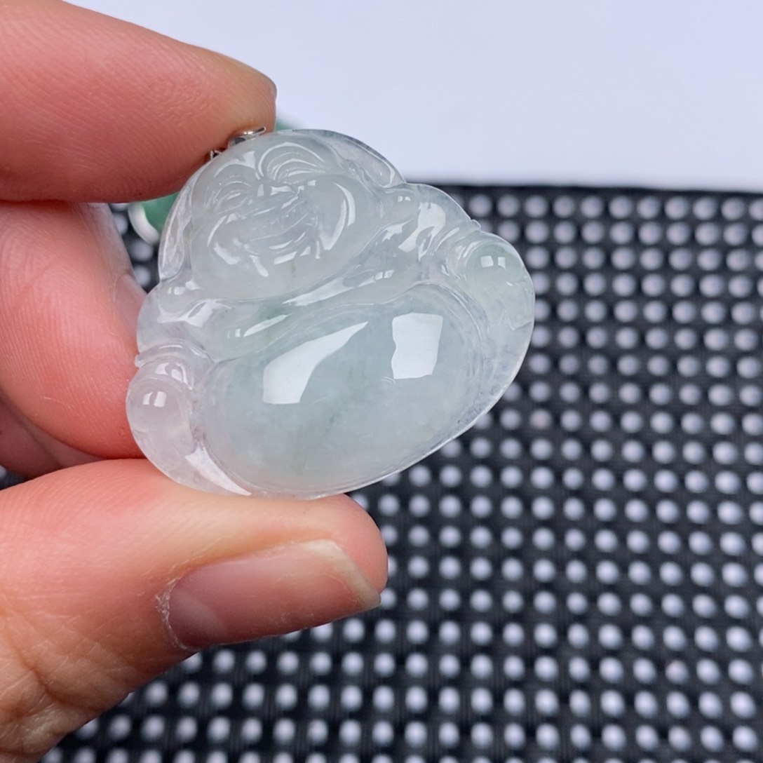 翡翠颈饰银S925镶嵌挂件