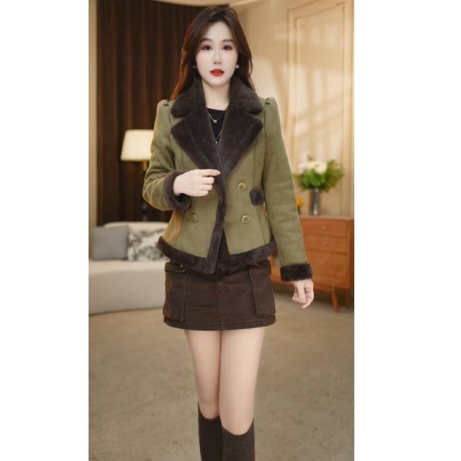 【外套】冬季新款气质洋气优雅休闲收腰女士外套M-2XL