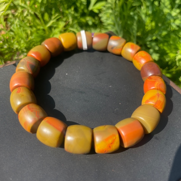 原矿南红包浆黄皮浆卡10直切手串