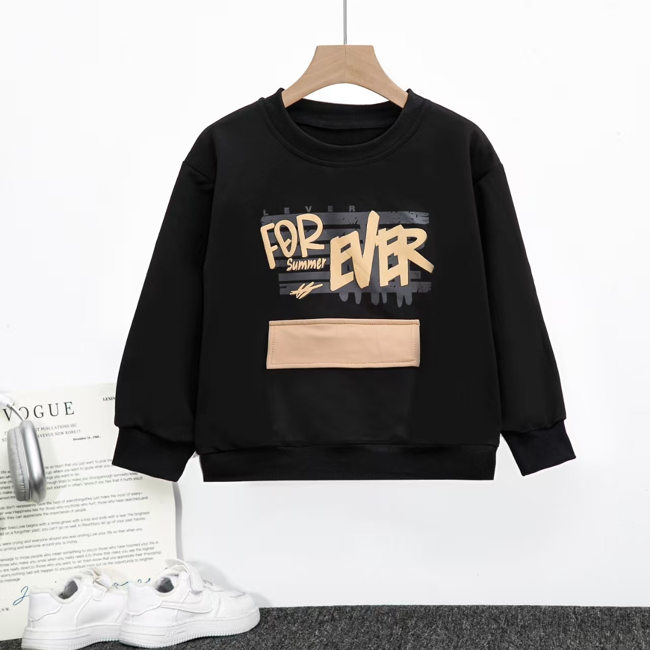 儿童卫衣上衣春秋长袖假两件圆领韩版秋季宽松