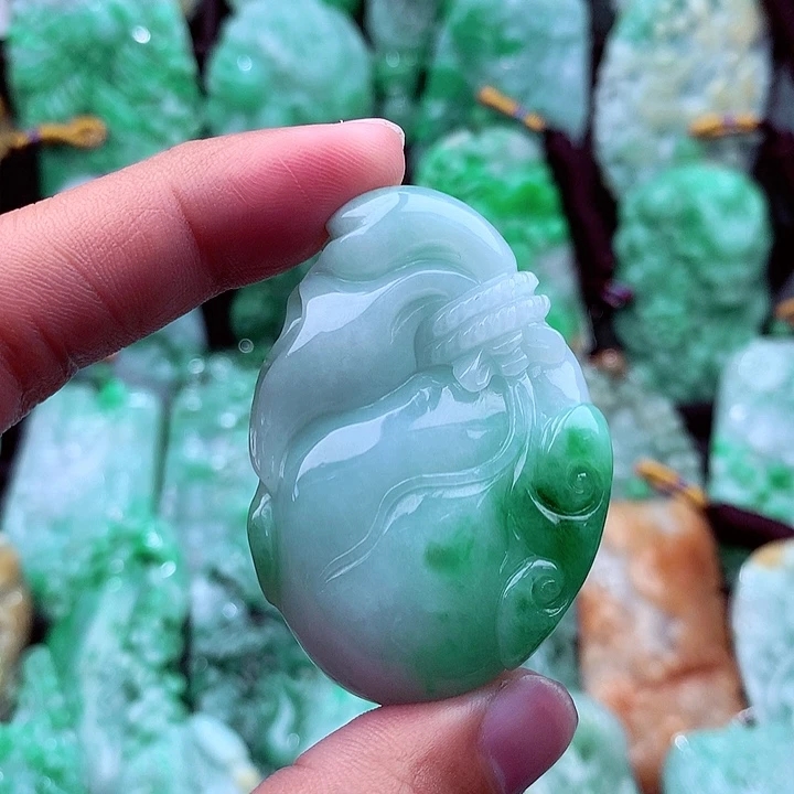 天然A货翡翠钱袋