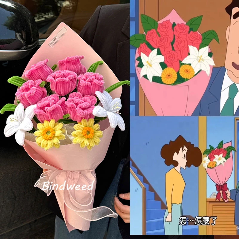 广志送给美伢的花束diy手工扭扭棒玫瑰花材料包520情节人创意礼物