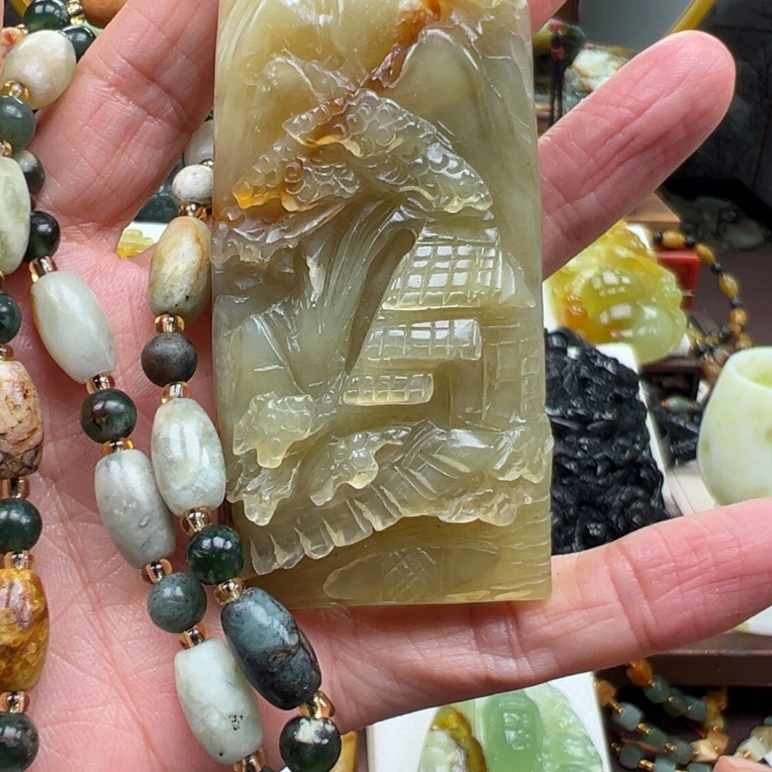 岫玉未镶嵌挂件挂件