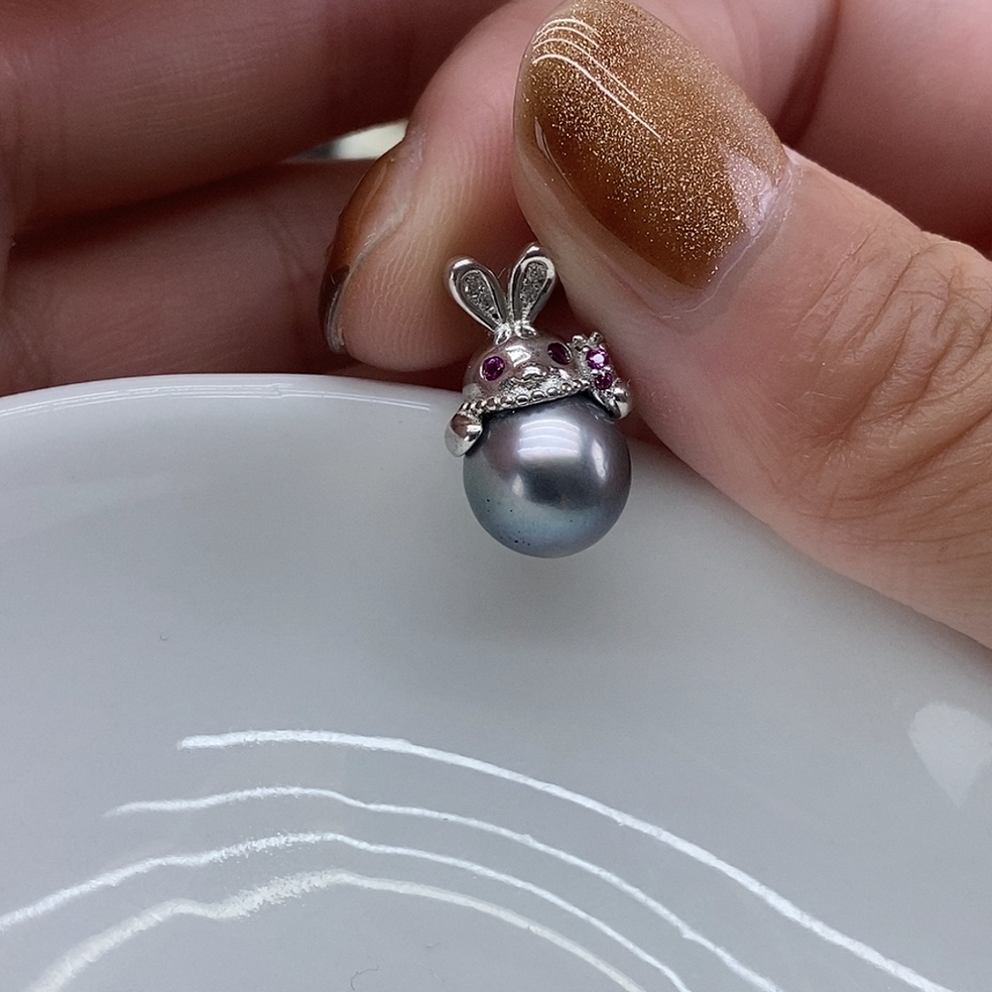 银S925镶嵌吊坠(不含链)海水珍珠