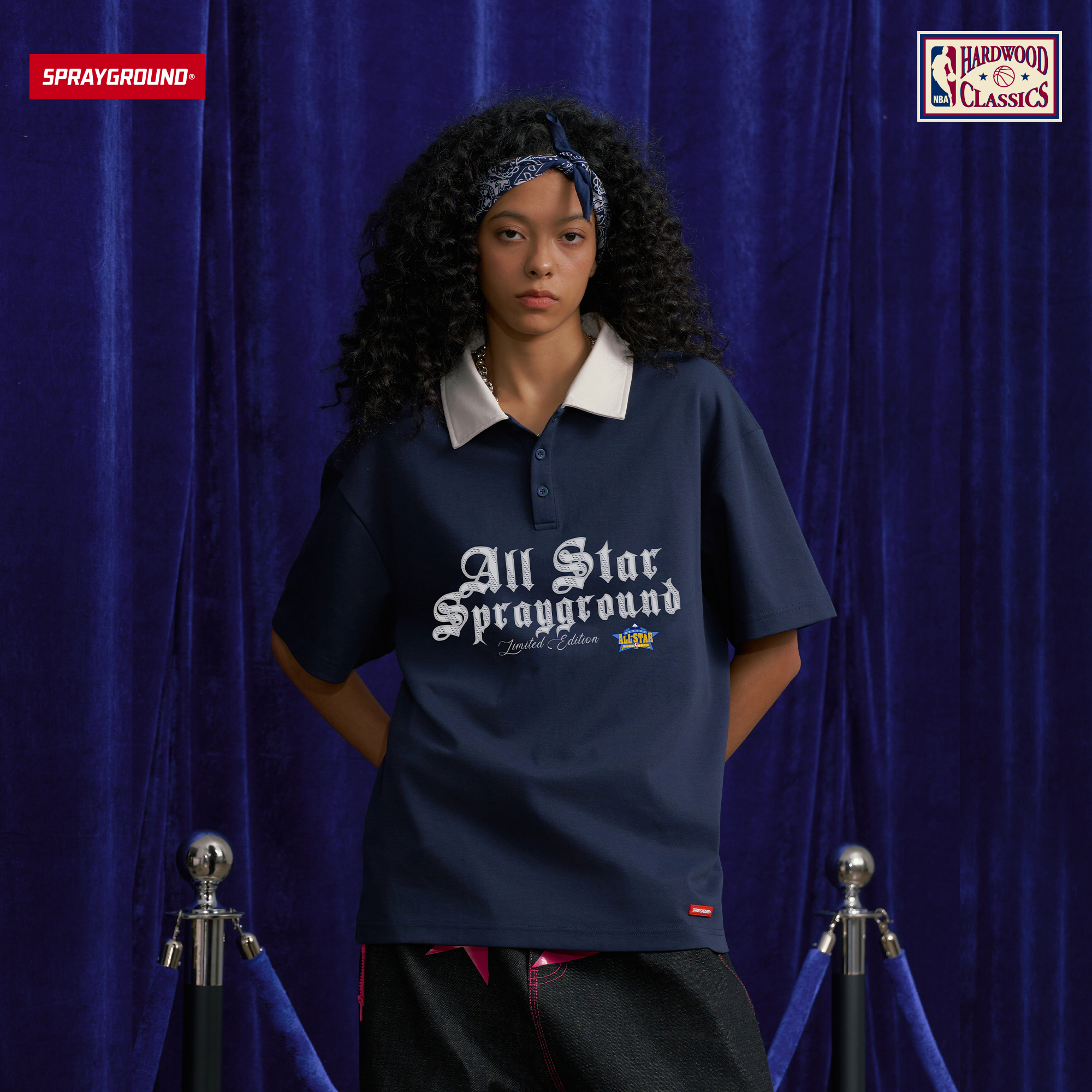 SPRAYGROUND I NBA HWC联名系列鲨鱼嘴短袖T恤复古XB NE220275