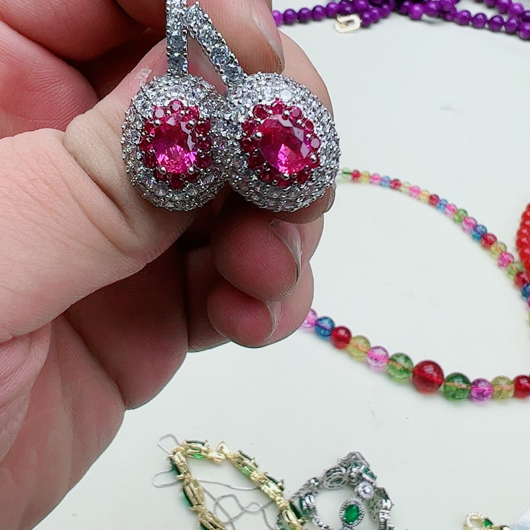 红宝石吊坠(赠链)银S925镶嵌