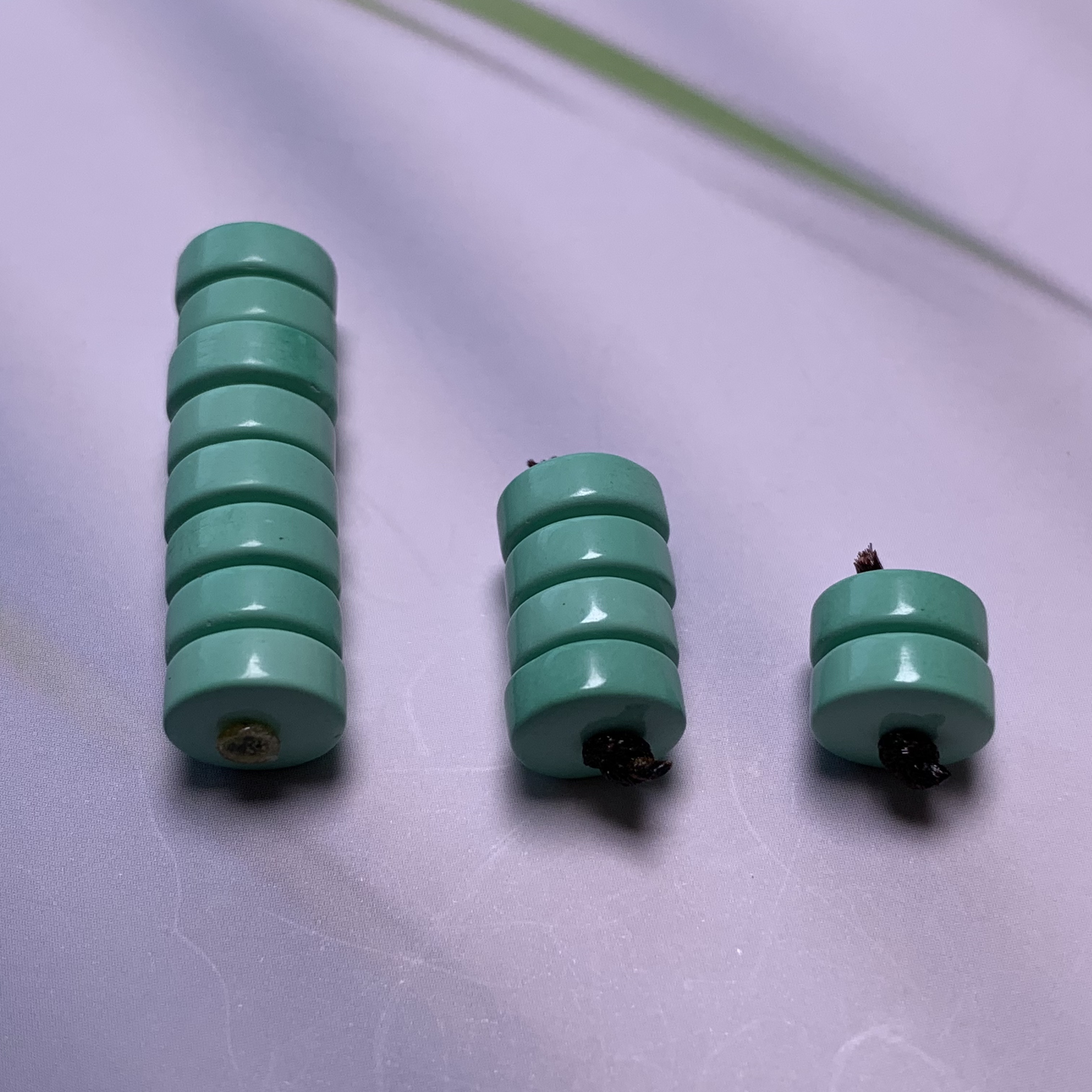 【8*3mm绿色直切隔片】手工穿珠 隔片 （盘玩走老油绿）多样性发货