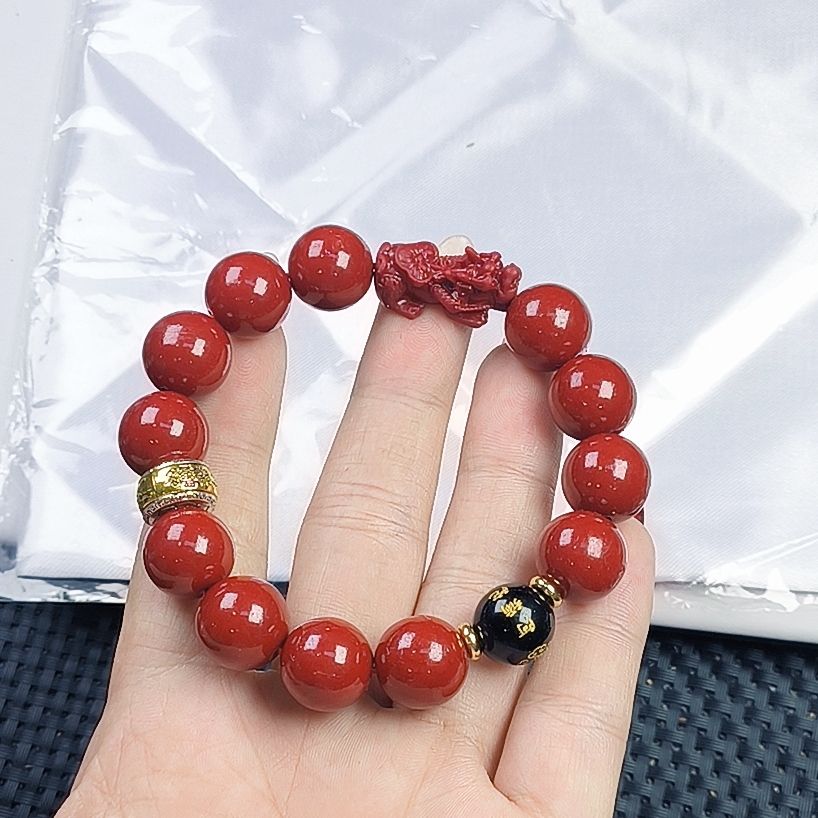 含辰砂工艺品（聚宝严选）A639朱砂DIY貔貅手串14精致精美百搭时尚