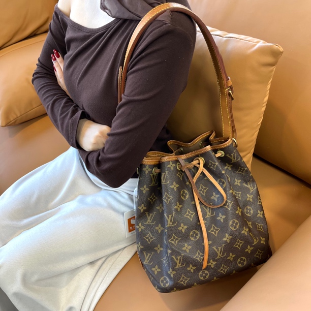 95新 LouisVuitton/路易威登 XM/经典老花抽绳水桶WJ12225035全原