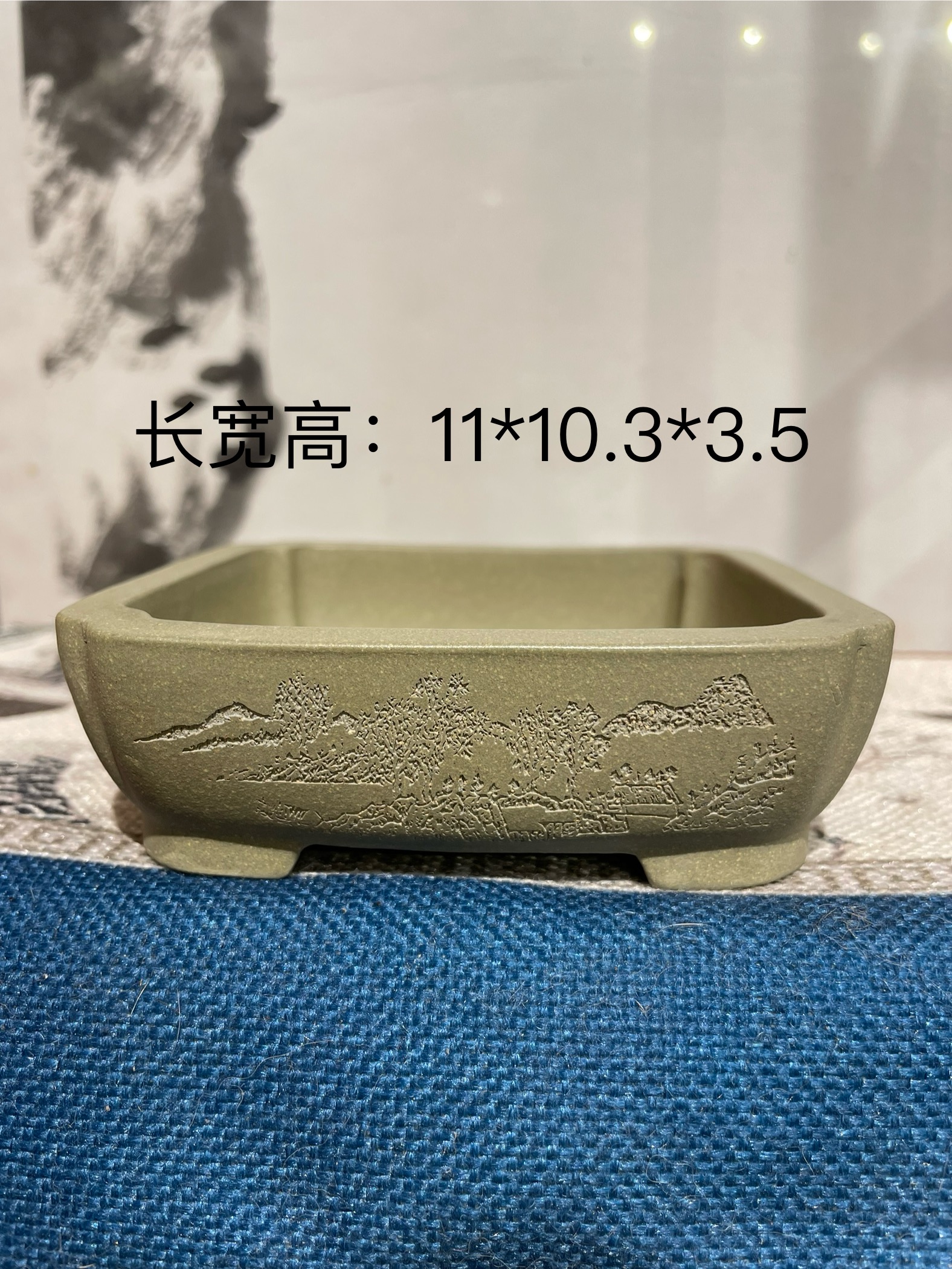 张可磊灰绿紫砂盆透气