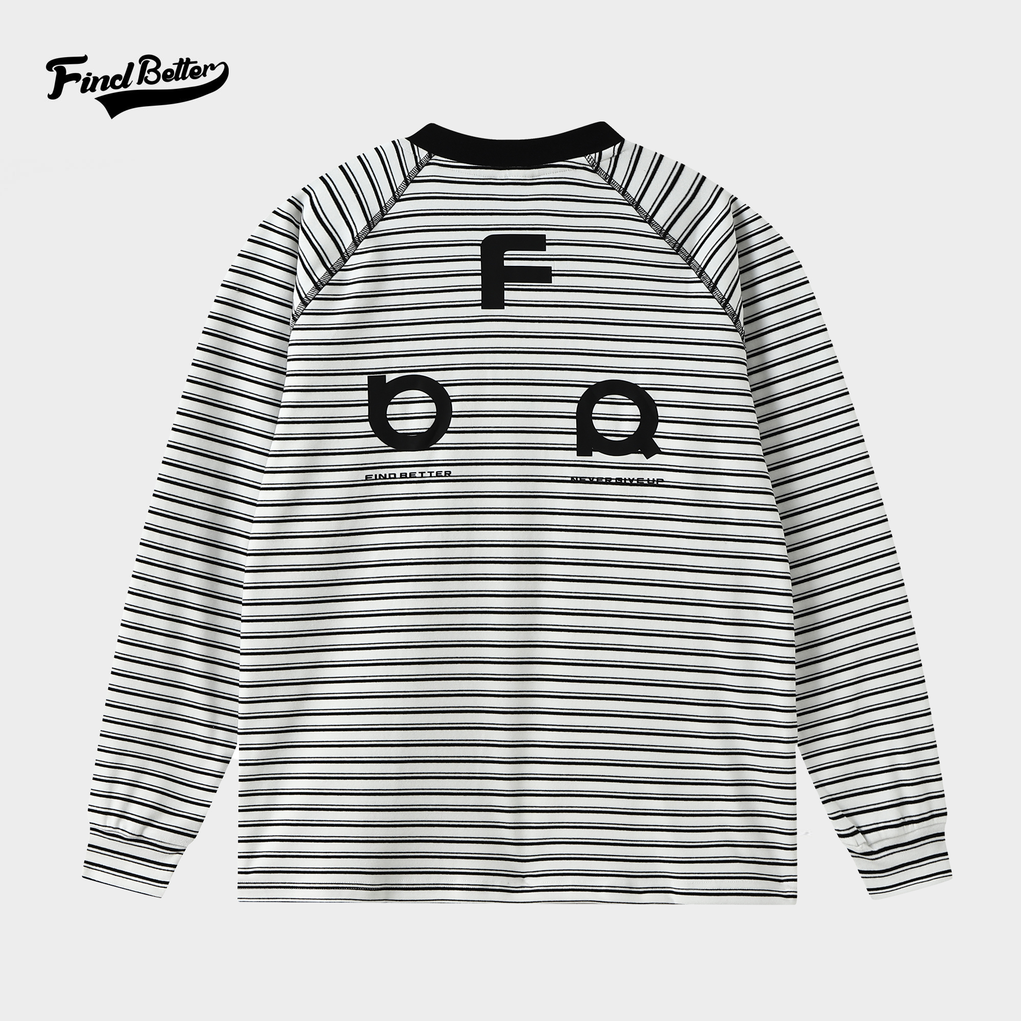 秋冬德绒抓绒条纹重磅男女宽松休闲户外运动上衣保暖圆领长袖-345