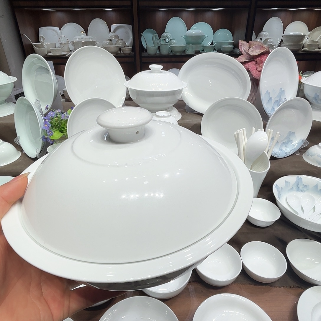 瓷高白瓷品锅1个装