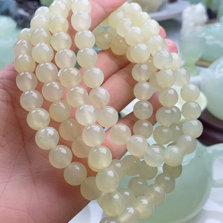 岫玉四大名玉手串108颗未镶嵌