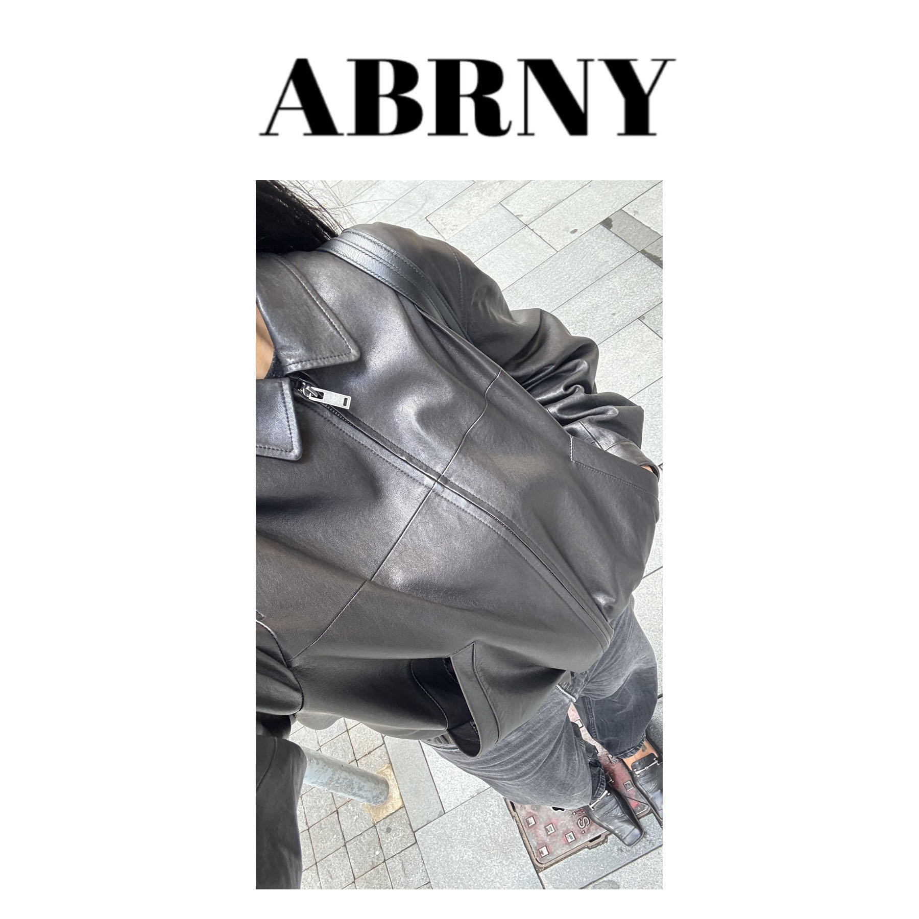 许小黑【腔调可塑】新款收褶翻领意大利进口植绒羊皮皮衣外套35316