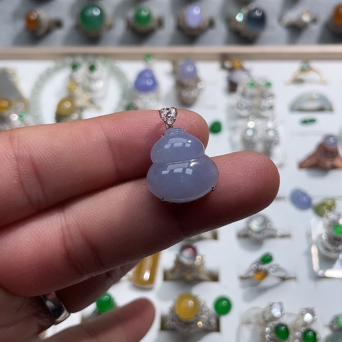 翡翠裸石18K冰紫葫芦