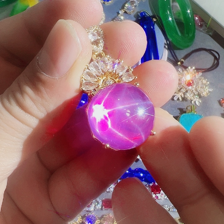 钨金红色蓝色满钻镶嵌