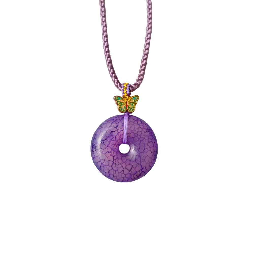 龙纹舒俱玛瑙平安扣A46-07赠绳礼盒(多样性发)