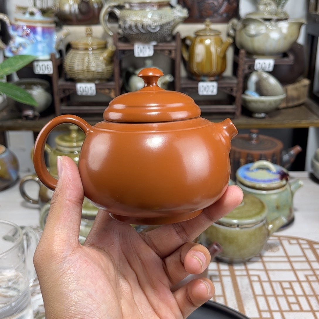 210cc复烧无尘壶，建水紫陶全手工制作