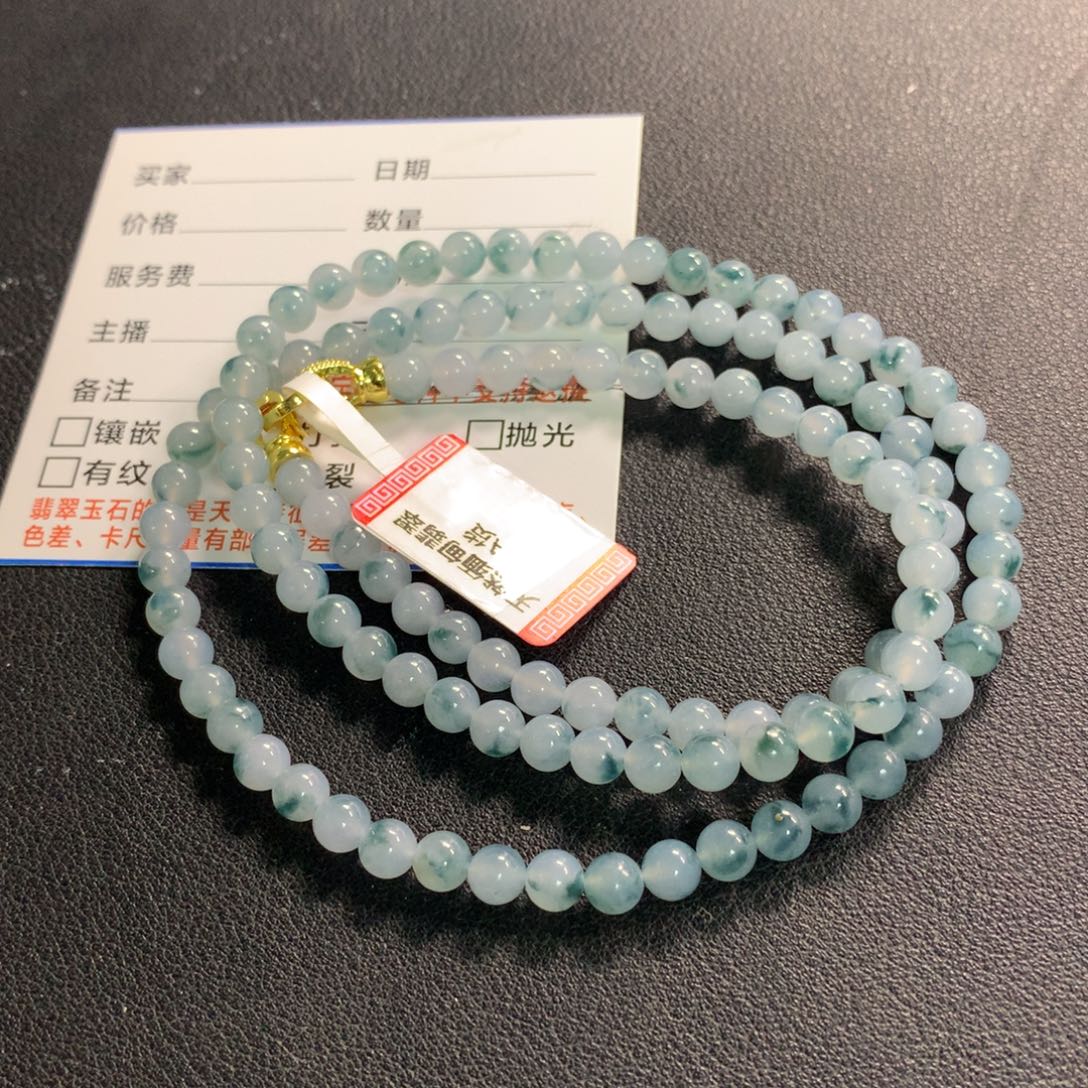 翡翠未镶嵌颈饰项链