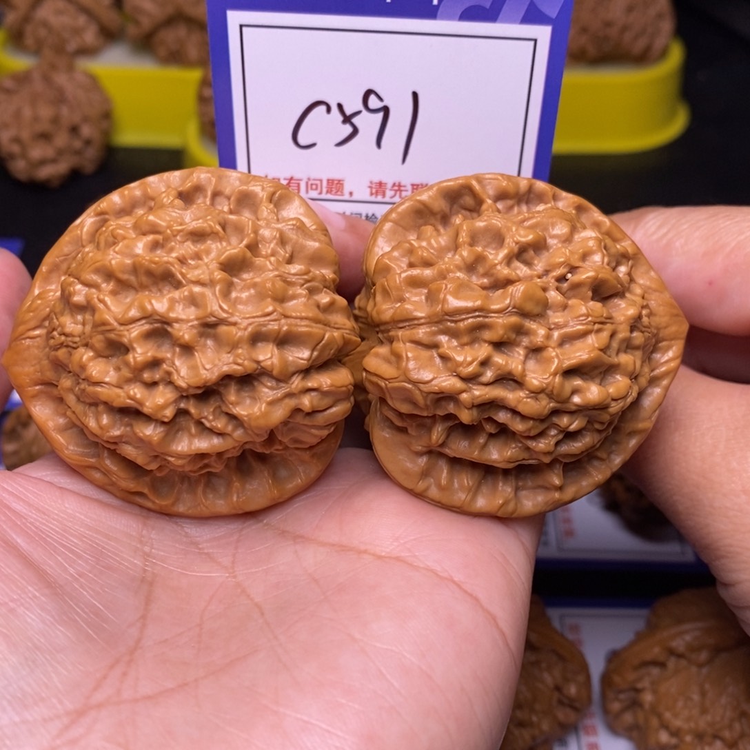 文玩核桃把件49官帽c591