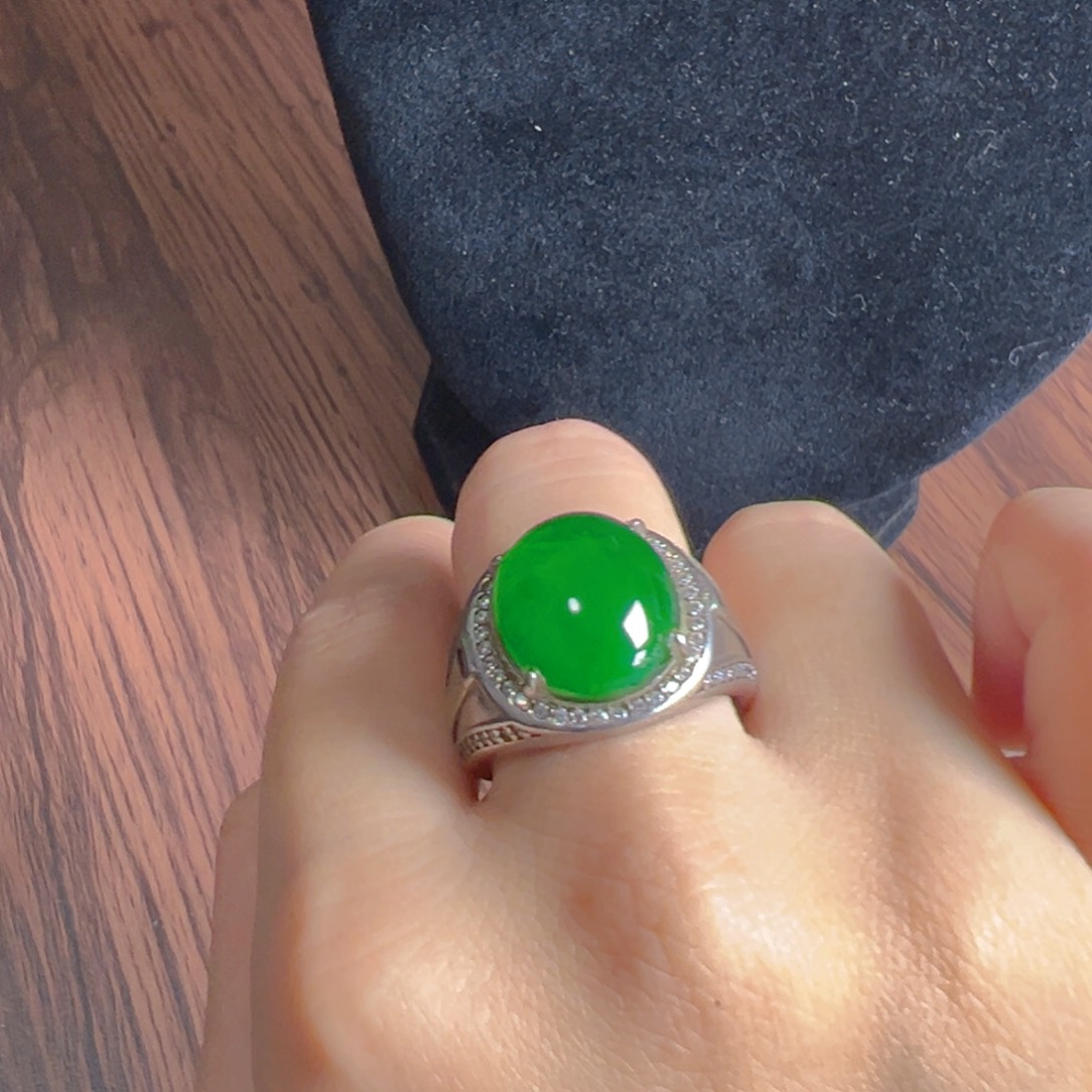 范***阁翡翠银S925镶嵌颈饰蛋面