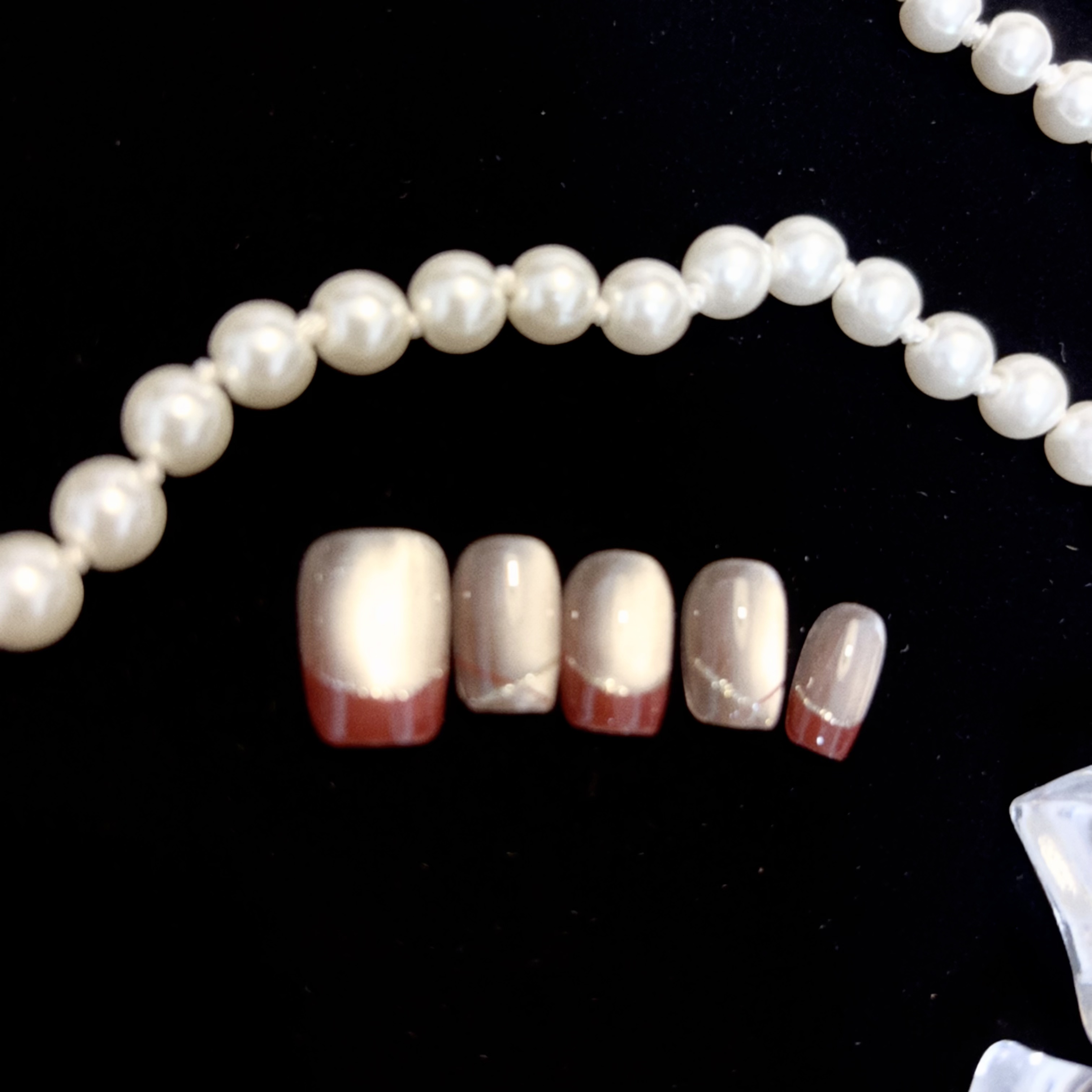 【C034】手工穿戴甲法式猫眼渐变爆闪显白公主千金风美甲