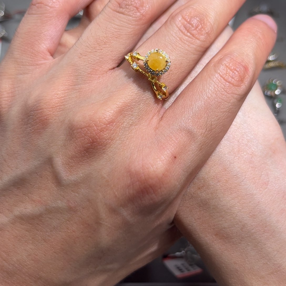 翡翠戒指银S925镶嵌hnjik