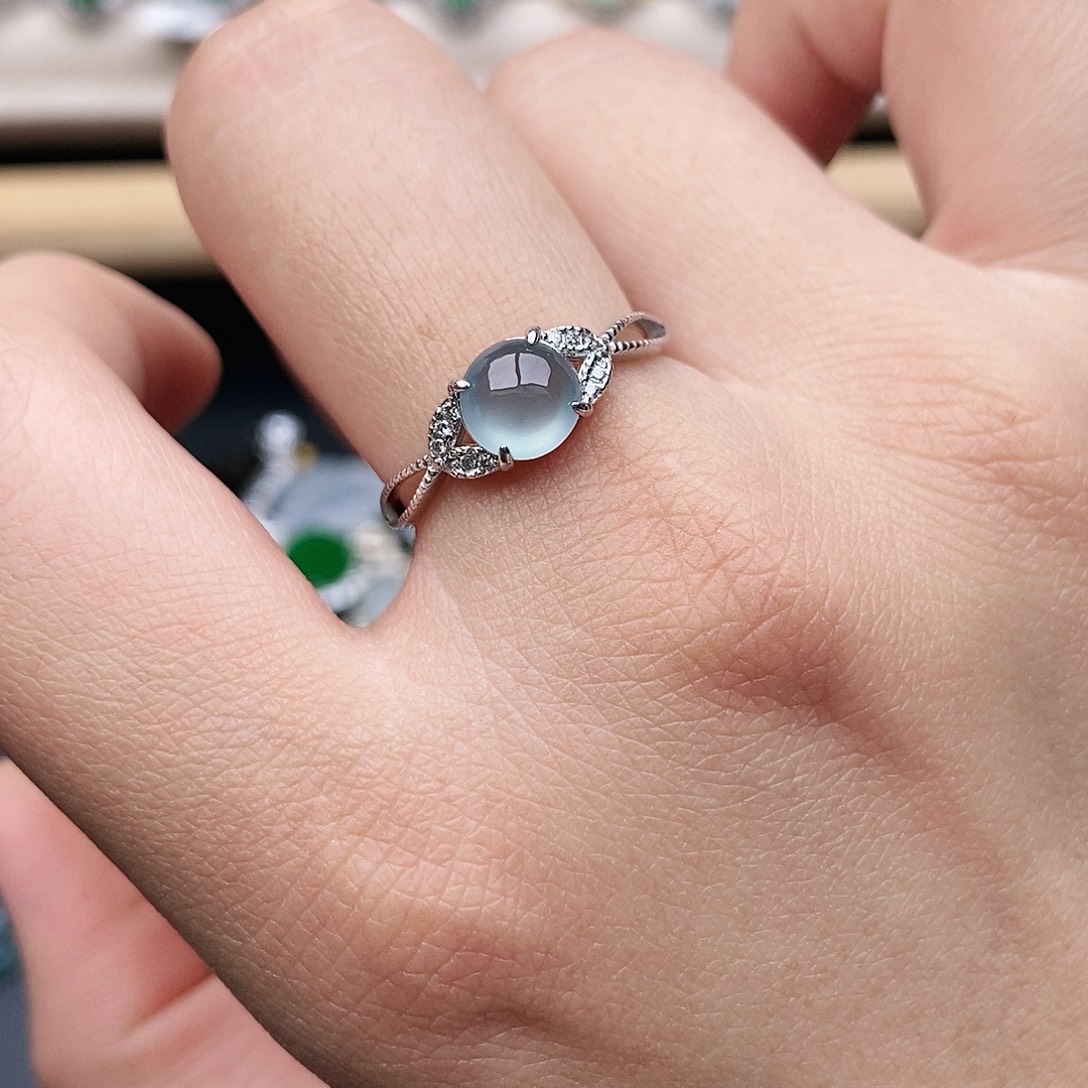 翡翠银S925镶嵌戒指