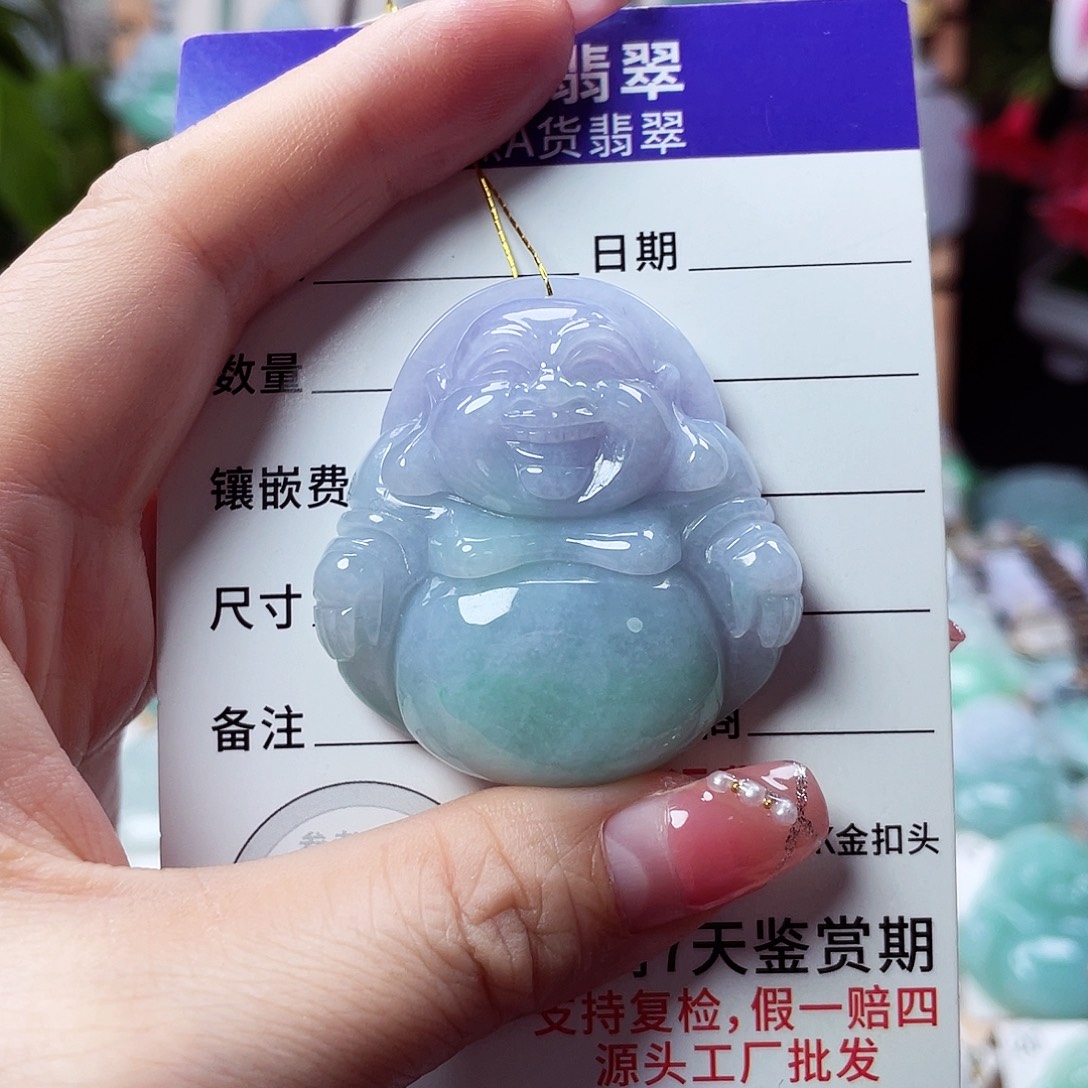 翡翠未镶嵌颈饰佛公17