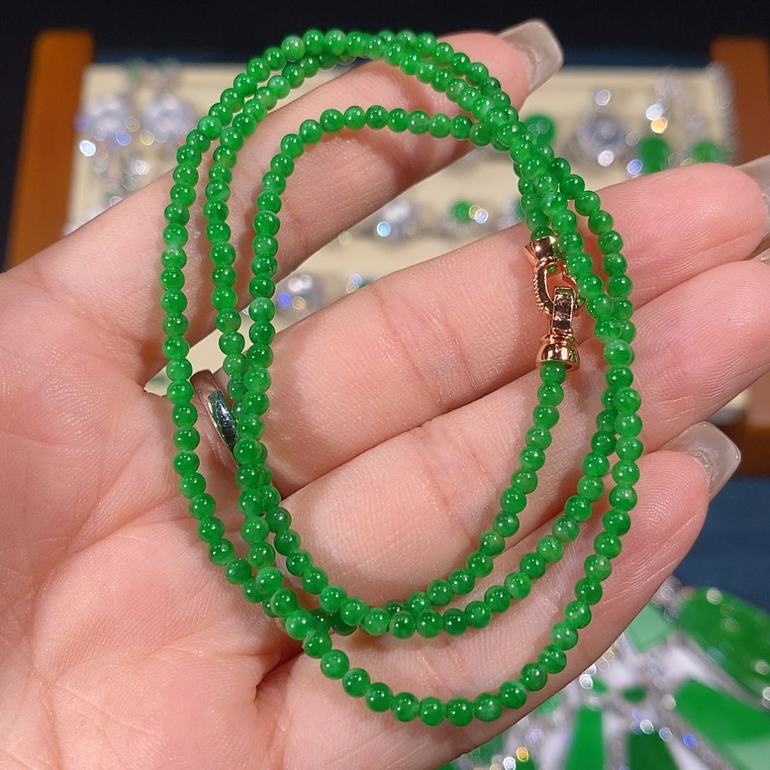 翡翠未镶嵌颈饰小米珠