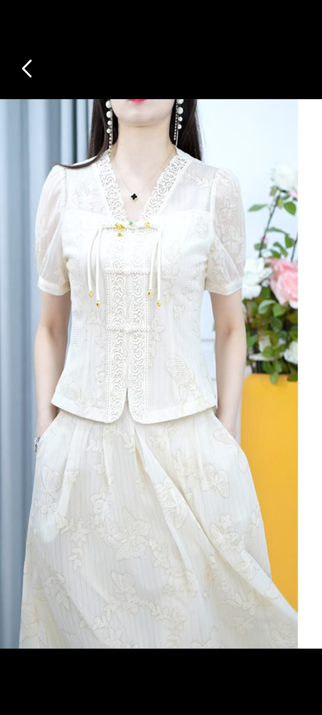 A0461云锦丝短袖刺绣新中式国风夏季女装连衣裙套装