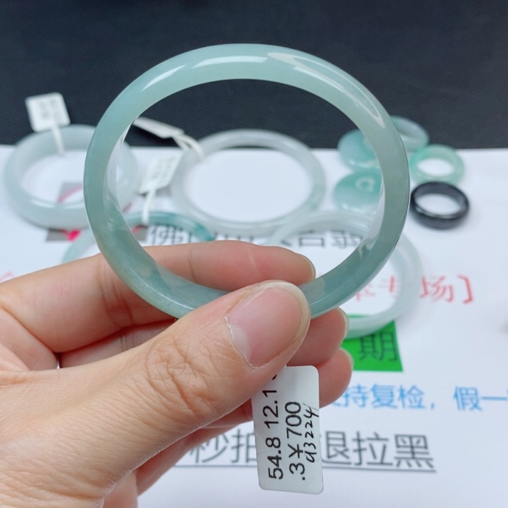 翡翠未镶嵌手镯贵妃手镯53-54圈口