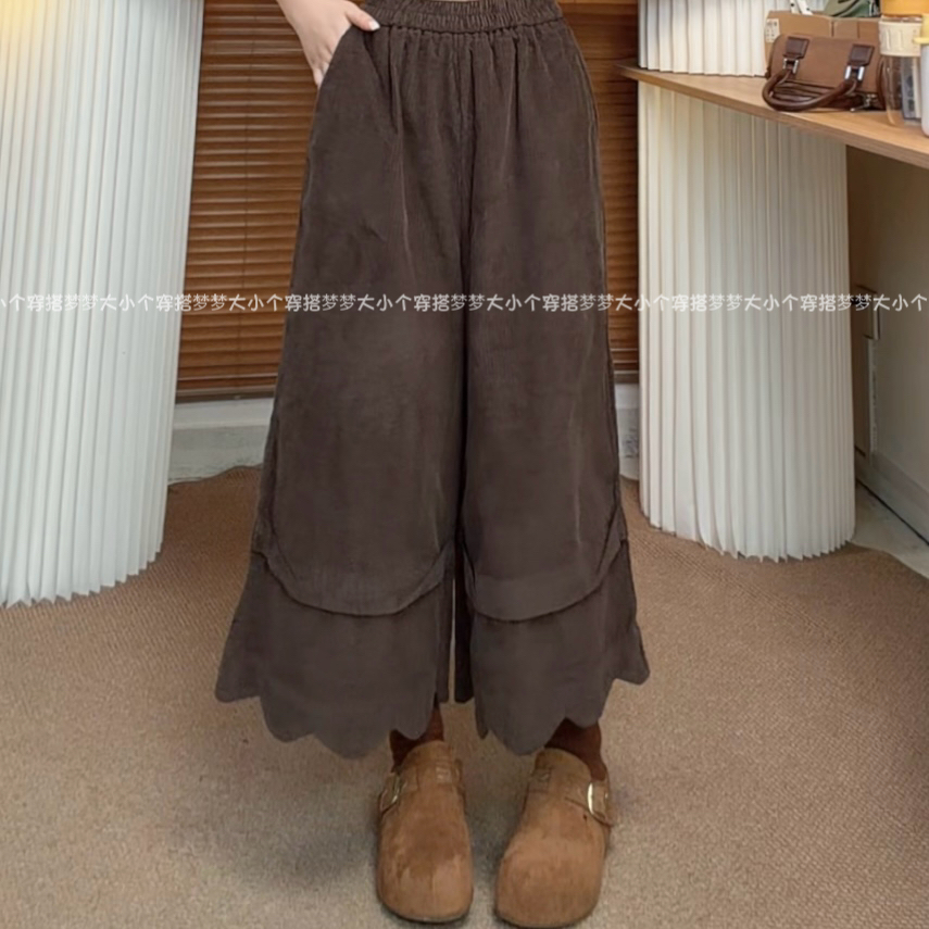 梦梦“波浪裤”原创灯笼裤秋冬高腰直筒加厚收腿百搭时尚显瘦阔腿裤