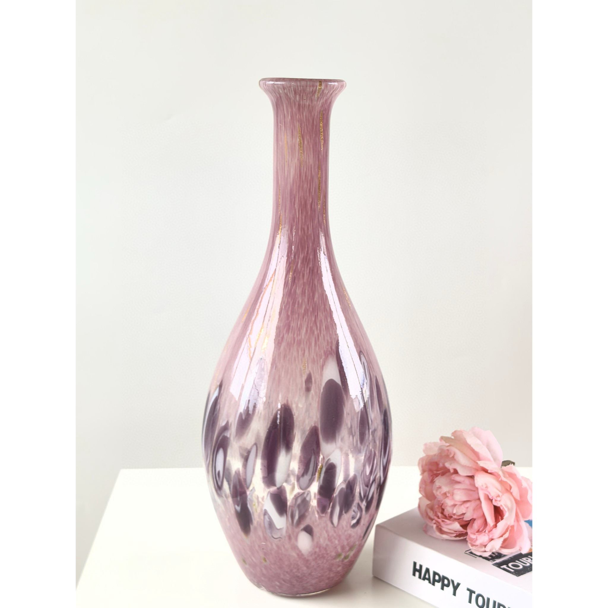 简约琉璃小口径花瓶用于客厅玄关插花装饰