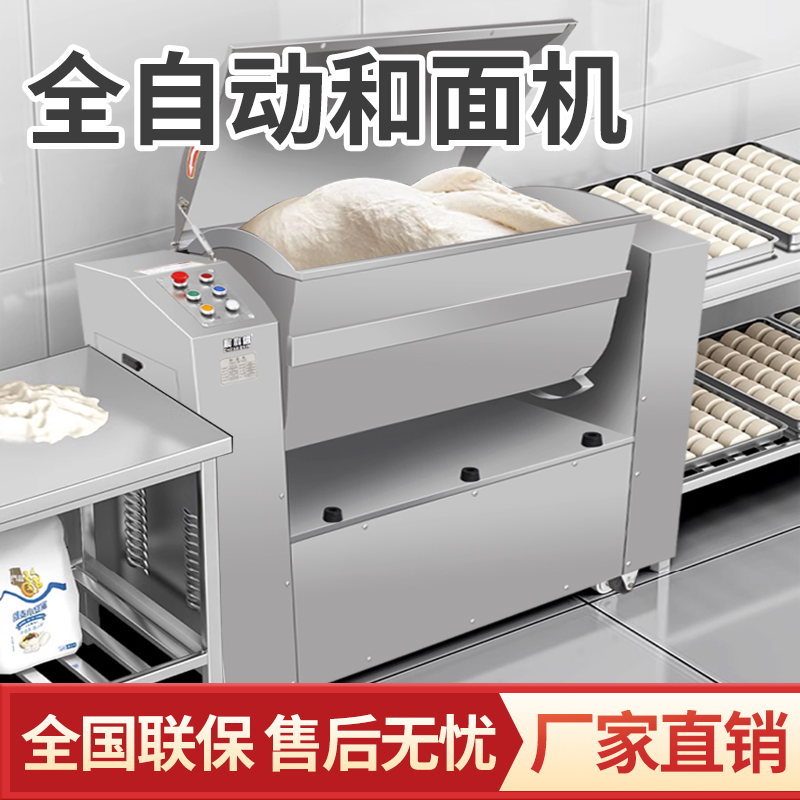 自动翻斗和面机全不锈钢搅拌机100/150/200/300kg大型拌料机商用