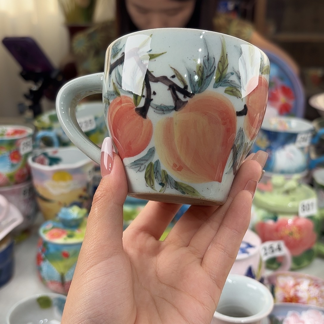 瓷片景德镇手绘高温釉下彩陶瓷茶具