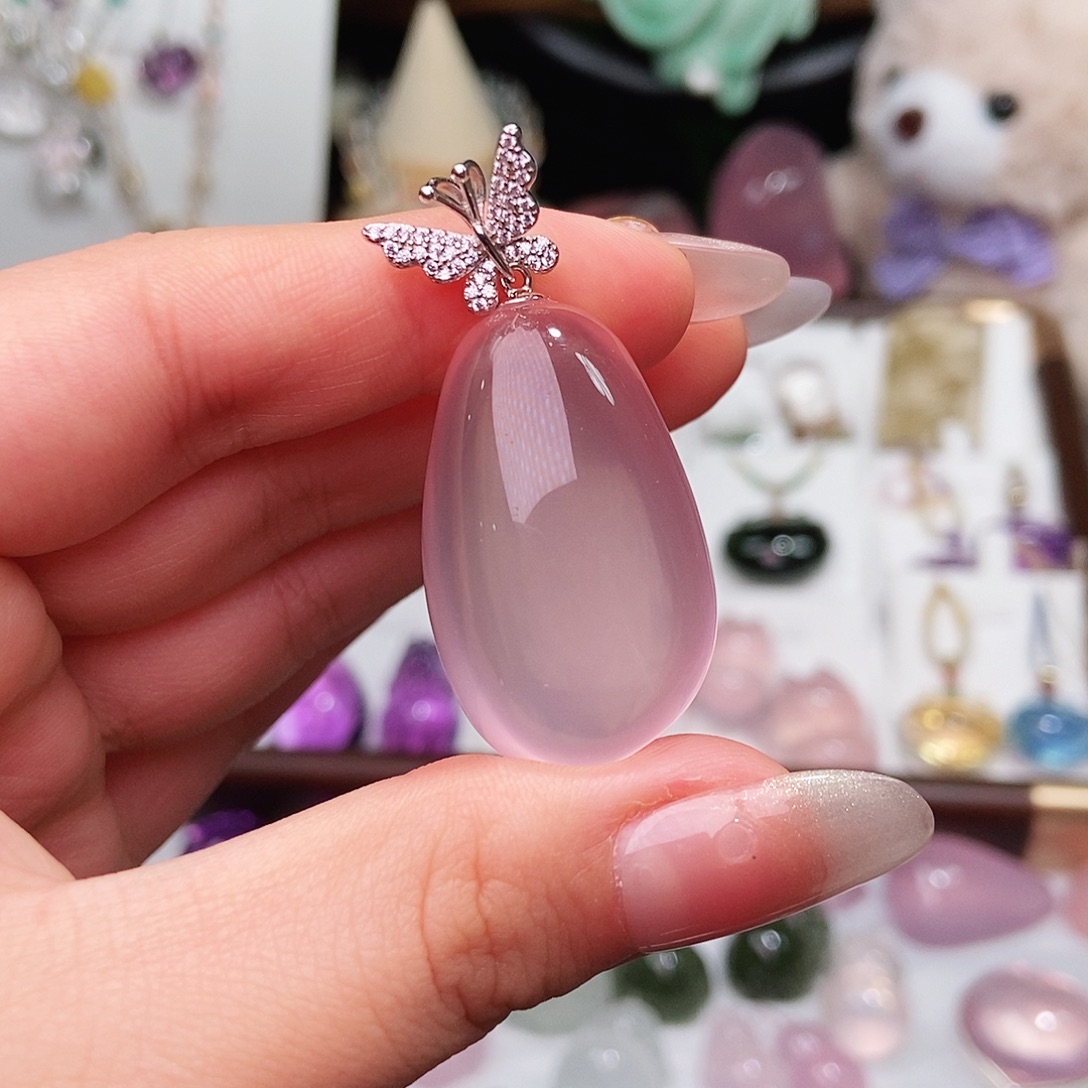 水晶银S925镶嵌吊坠(赠链)