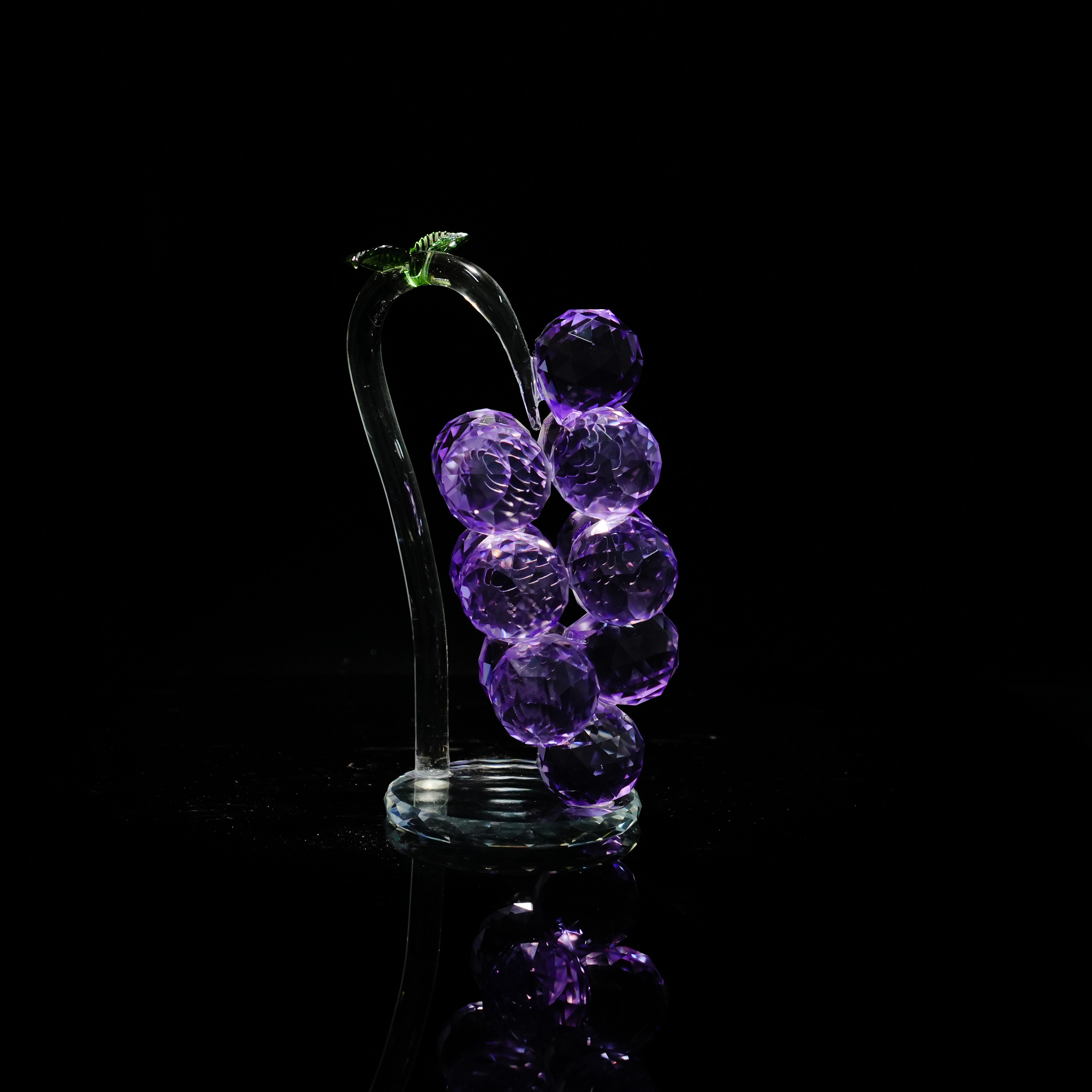 创意轻奢水晶紫色葡萄装饰摆件客厅书房样板间居家装饰花器