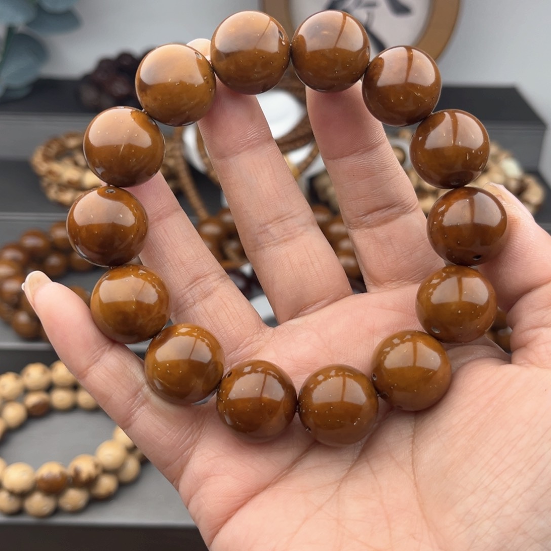 紫金鼠手串半实心光珠17