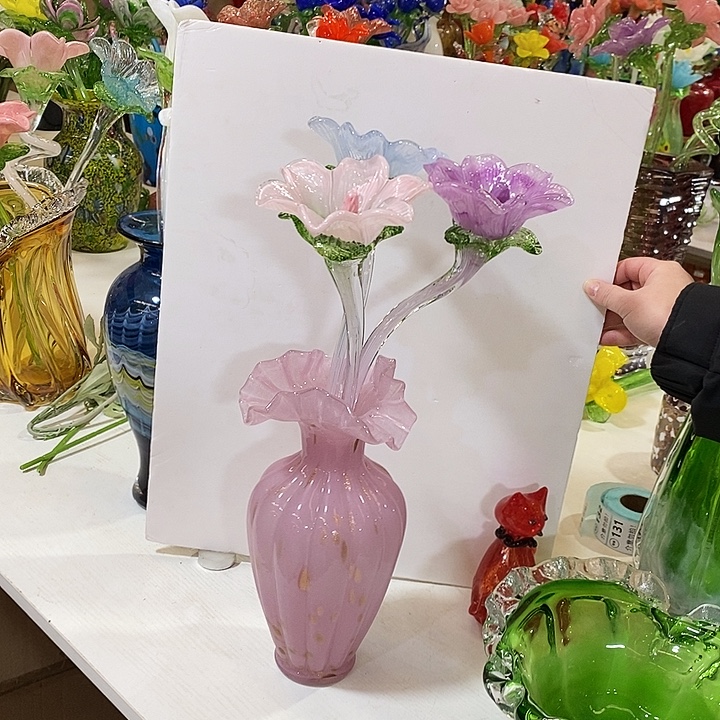 花瓶加3只花高43厘米