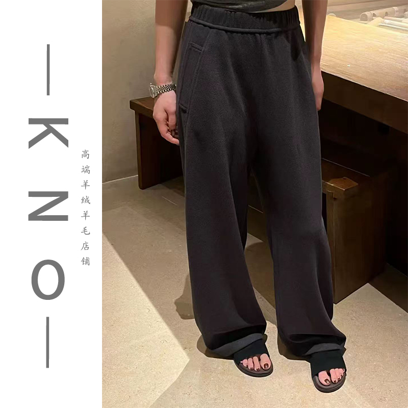 【KNO】 55030  秋冬新款纯色加厚羊毛裤洋气休闲弯刀百搭