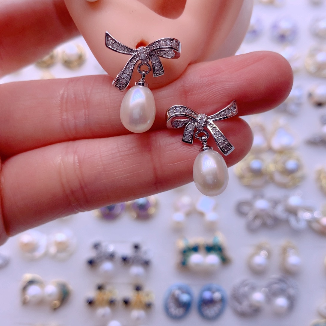 耳饰合金淡水珍珠