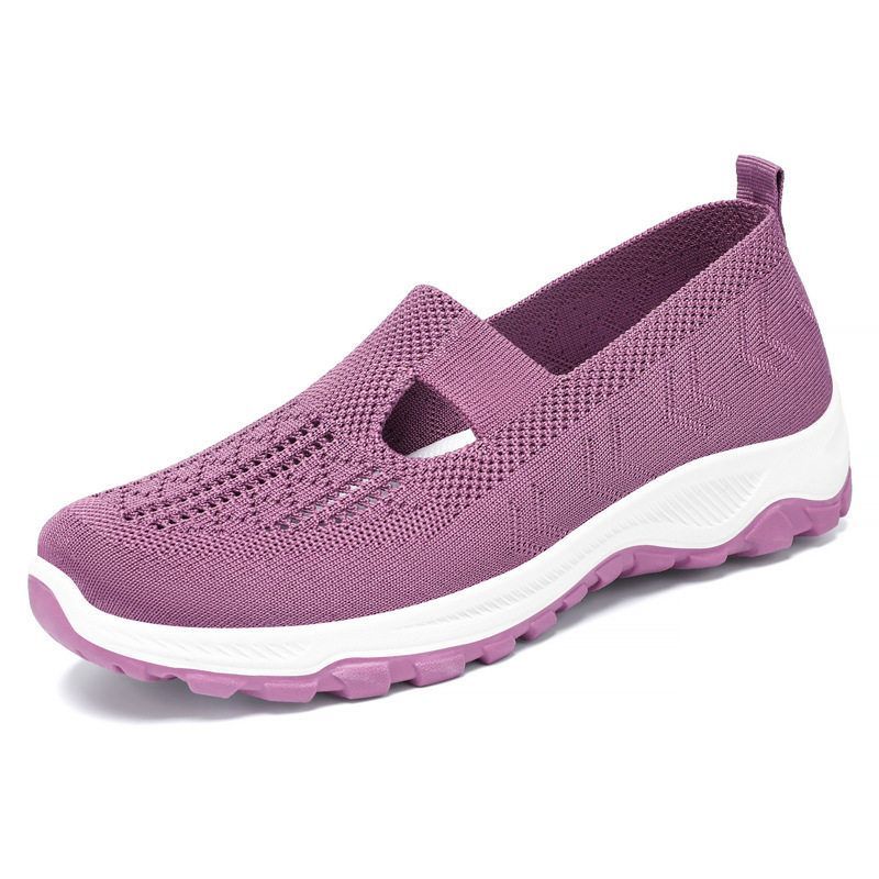 鞋休闲中老年轻便休闲鞋跑步训练软底一女oes脚蹬sh鞋子妈妈女士
