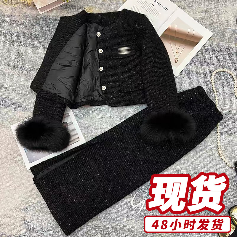 黑色小香风套装女冬季2025新款高端法式气质两件套A811019