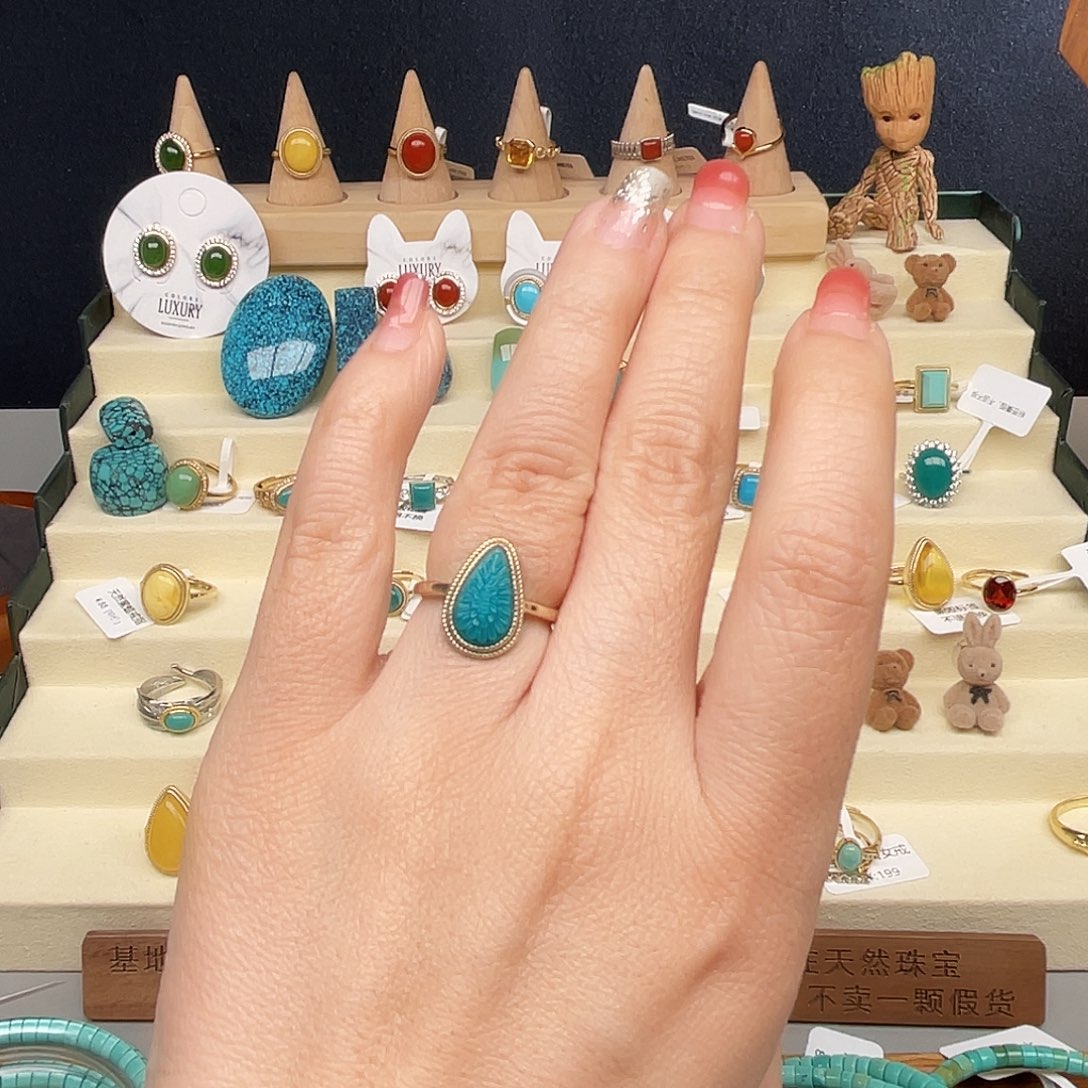 绿松石戒指合金女戒