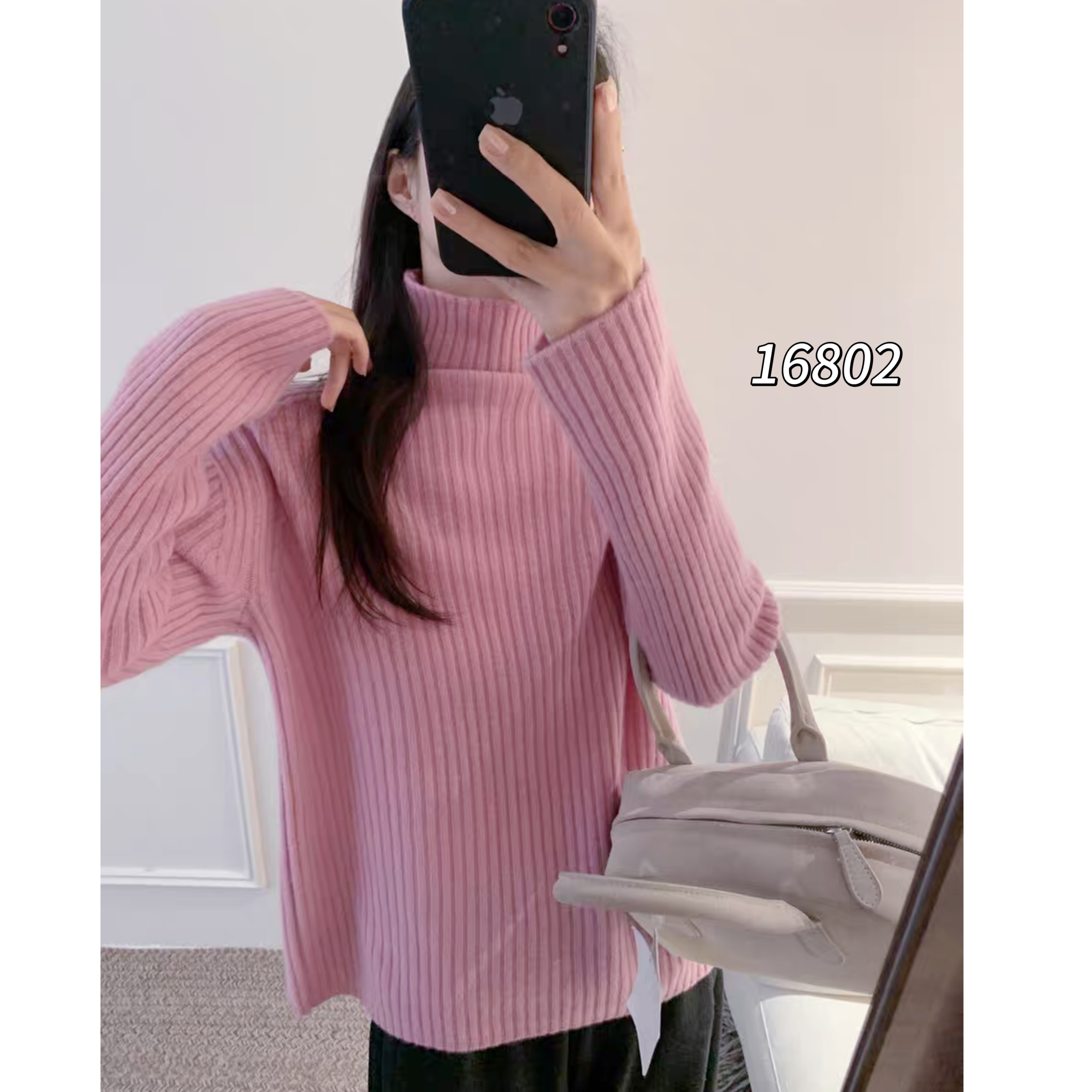 16802（部分无水洗唛，介意慎拍）WANGDAN新款净版坑条纹针织衫