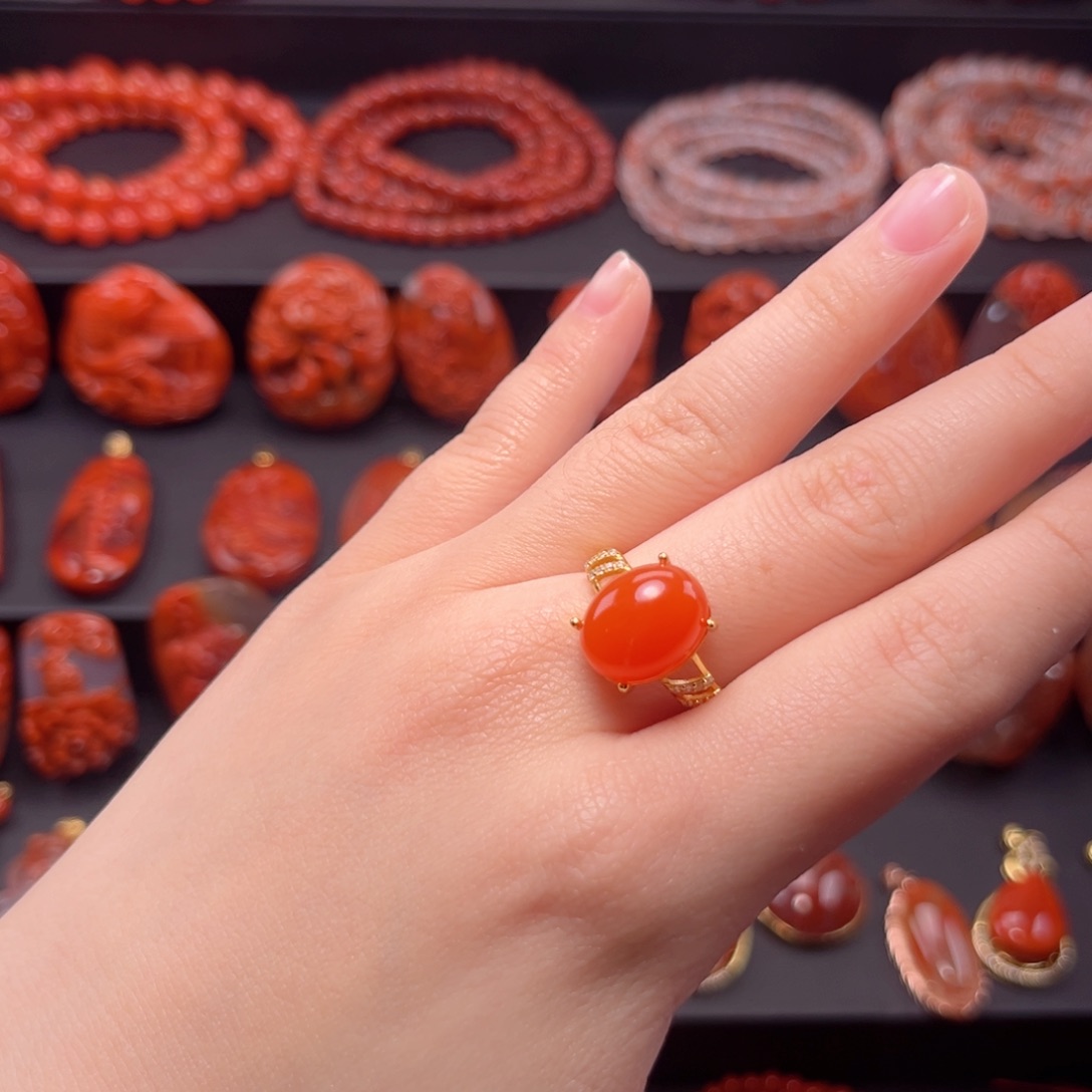 南红玛瑙南红银S925镶嵌