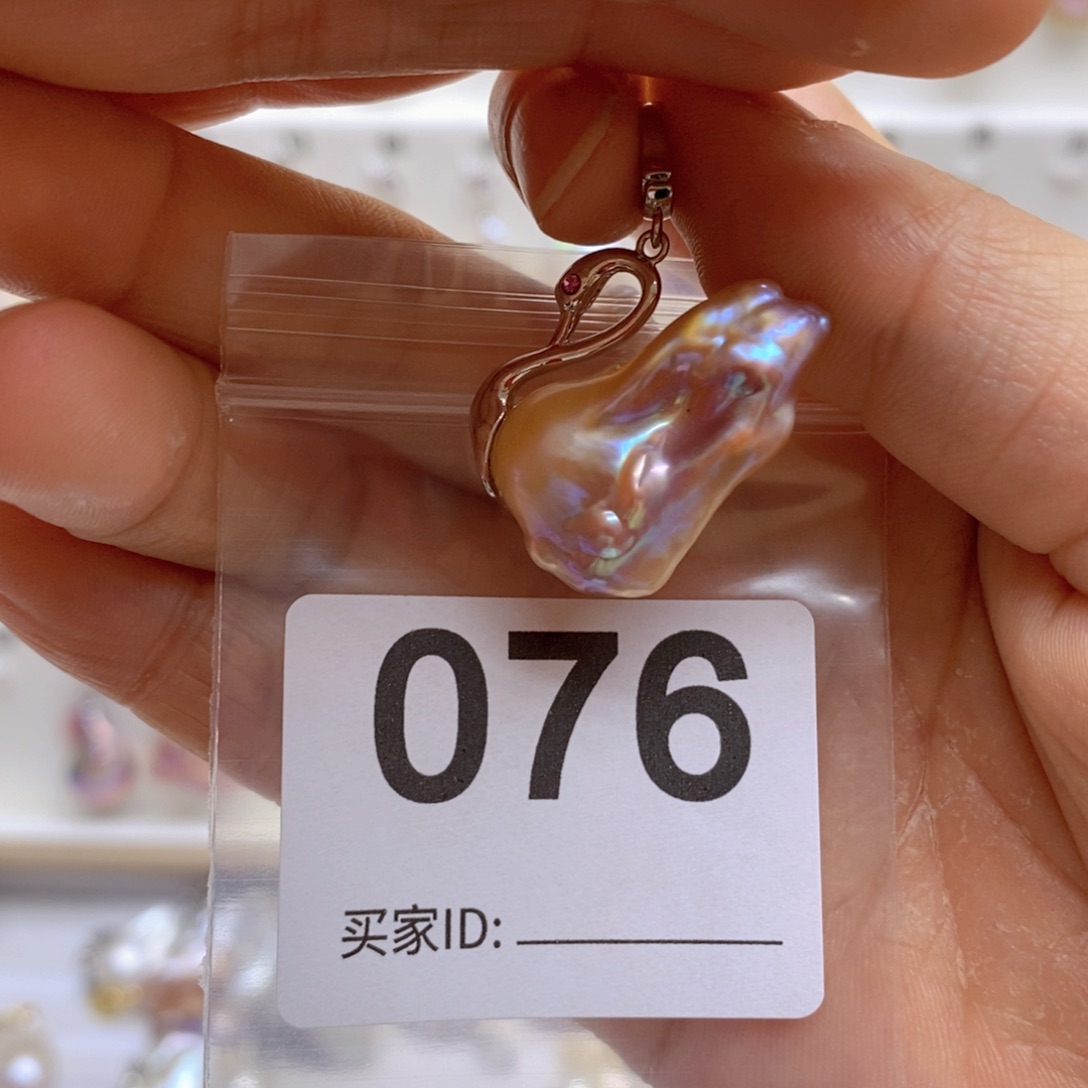 淡水珍珠颈饰银S925镶嵌76