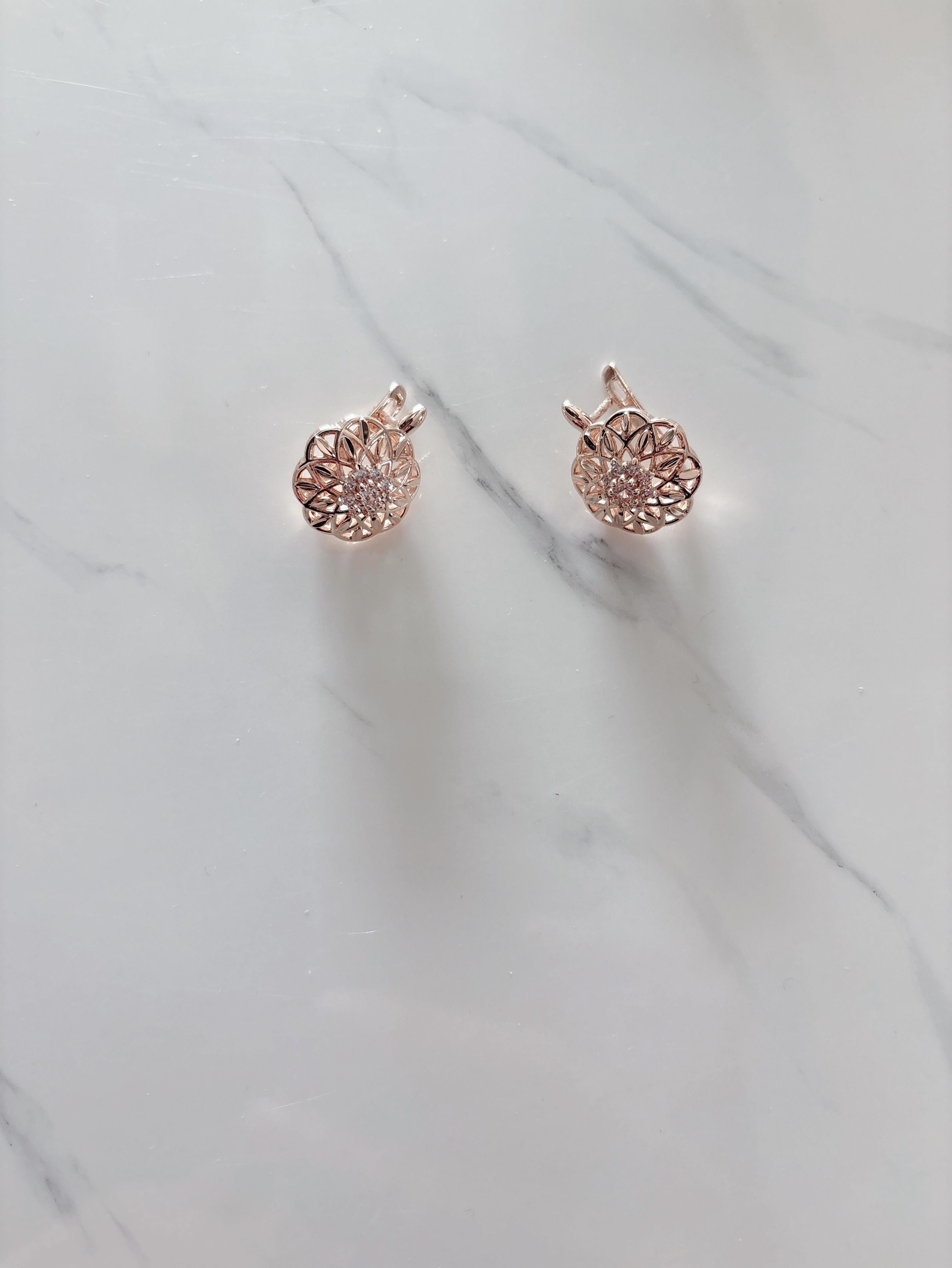 铜合金耳饰 081圆形世界树镂空车花新款民族风气质精美耳环耳扣