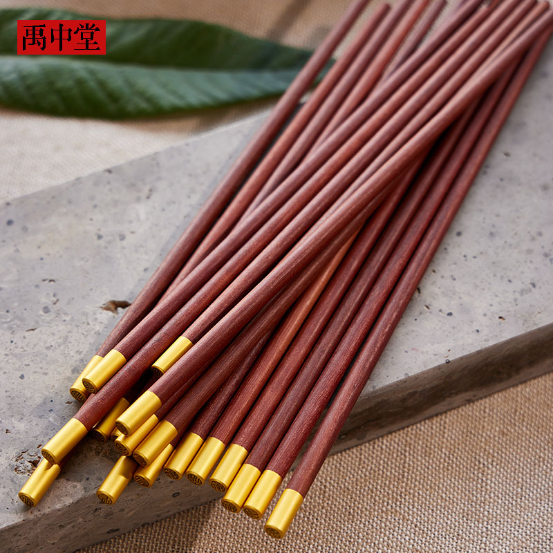 红檀木圆顶福筷子实木防霉酒店筷子家用高档2025年最新款
